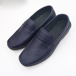 Giày lười nam cao cấp vân hạt xanh Navy S2021 màu nâu -F268780 FTT Leather