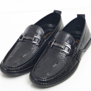 Giày lười nam dập vân cá sấu S2021 màu nâu -F029640 FTT Leather