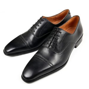 Giày da nam Quarter Brouges màu đen F202340