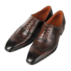 Giày nam Oxford wingtip màu nâu bò nam tính F202241